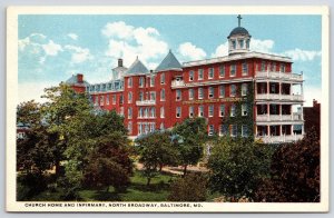 Church Home And Infirmary Building North Broadway Baltimore Maryland MD Postcard
