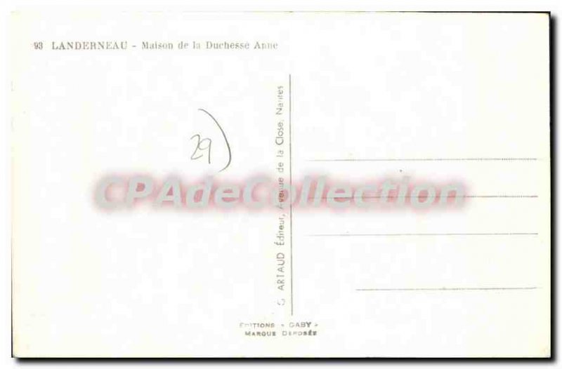 Postcard Old House Landerneau De La Duchesse Anne