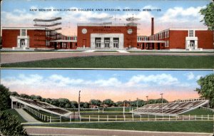 Meridian MS Senior High Junior College Football Stadium Vintage Postcard