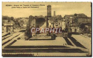 Old Postcard Roma Avanzi del Tempio di Venere e Roma Alla Velia e Valle del C...