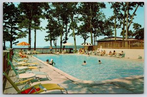 Salt Water Swimming Pool The Dering Harbor Long Island New York NY Postcard