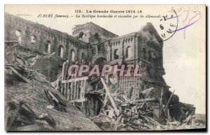 Old Postcard Army Albert The basilica bombed and burned by the Germans