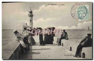 Old Postcard Lighthouse Treport The pier