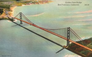 Vintage Postcard Golden Gate Bridge San Francisco California CA Smith News Pub.