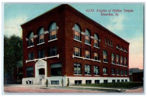 1912 Knights Pythias Temple Exterior Building Waterloo Iowa IA Vintage Postcard