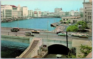 VINTAGE POSTCARD PANORAMIC VIEW OF THE MANILA SKYLINE PHILLIPINES c. 1950s/1960s