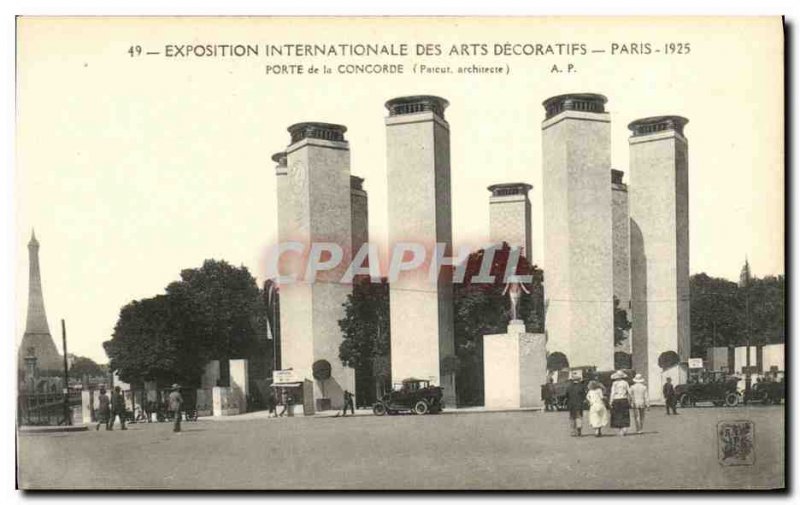 Postcard Ancient Arts Decoratifs Paris International Exhibition in 1925 Porte...