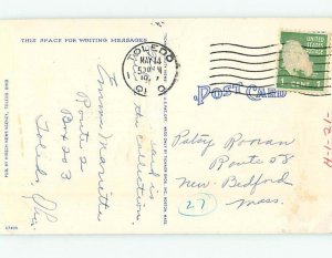 Linen POST OFFICE SCENE Toledo Ohio OH hs1584