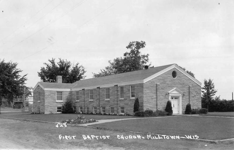 Milltown Wisconsin First Baptist Church Real Photo Antique Postcard K13697