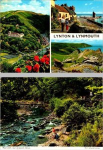 2~4X6 Postcards LYNTON & LYNMOUTH Devon England  HARBOUR & WATERSMEET~Bridge