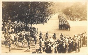 WW! Era,RPPC Real Photo, Military Parade,  Old Postcard