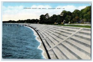 1940 Scenic View Harrison County Sea Wall Gulfport Mississippi Unposted Postcard