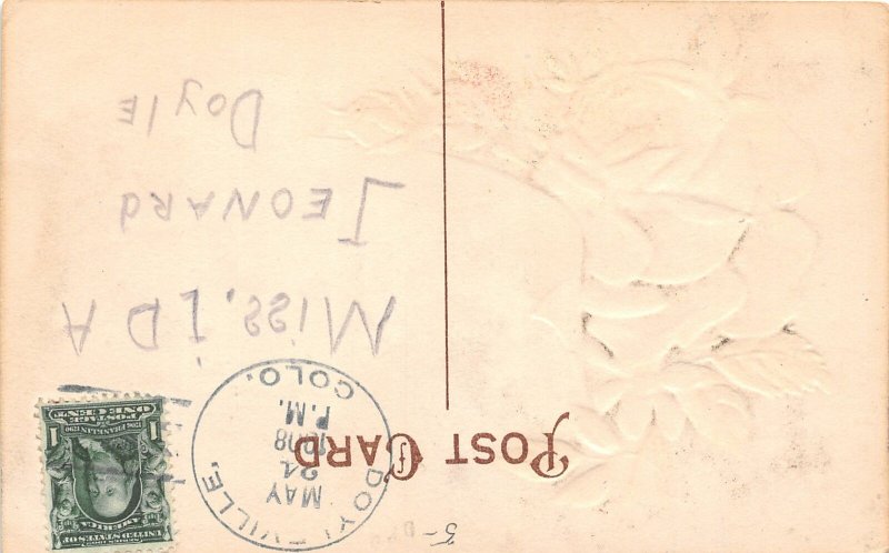 H26/ Doyleville Colorado Postcard 1908 Greetings from Doyleville