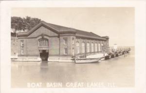 Illinois Great Lakes Boat Basin 1950 Real Photo
