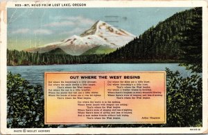 Mt Hood Lost Lake Oregon Wesley Address Cancel Wob Note Postcard 