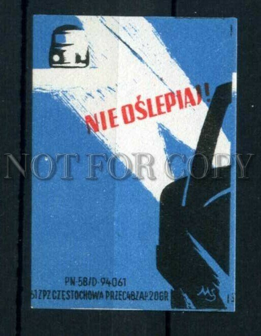 500802 POLAND road safety Vintage match label