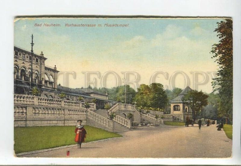 443523 GERMANY Bad Nauheim Kurhaustrasse m.Musiktempel Vintage postcard