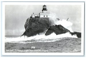 c1950's Tillamook Light Near Seaside Oregon OR RPPC Photo Vintage Postcard