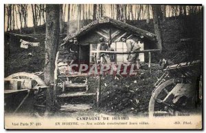 Old Postcard Militaria campaign 19141915 En Woevre Our soldiers building thei...