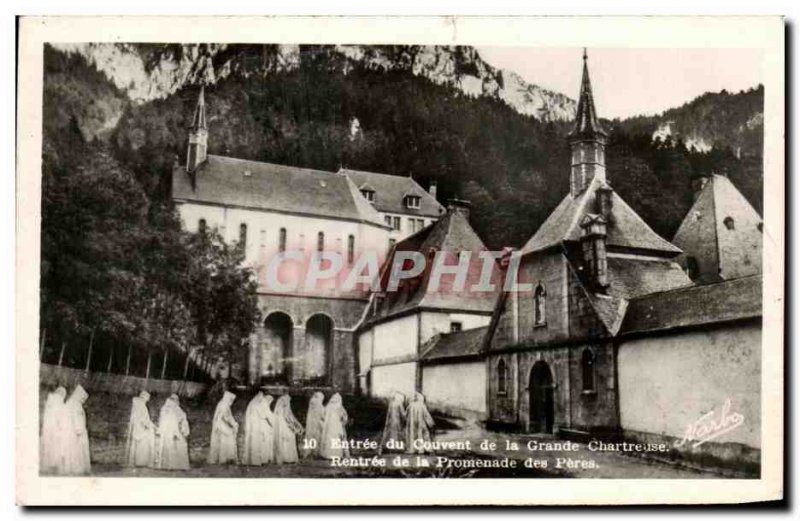 Old Postcard Entree monastery of the Grande Chartreuse Rentree promenade of f...