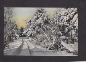 NH Wesmoreland Rd Road Keene New Hampshire postcard Winter scene Snow Trees