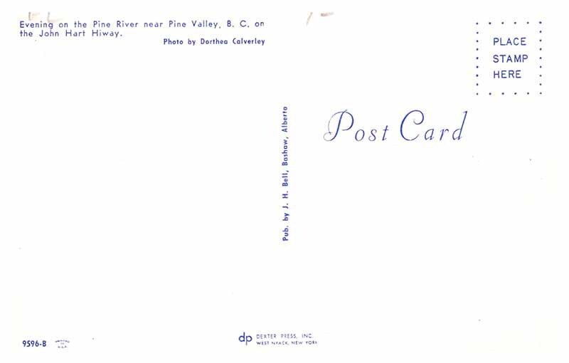 Postcard MOUNTAIN SCENE Pine Valley British Columbia BC AU3004