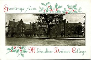 Vtg 1907 Greetings from Milwaukee Downer College Wisconsin WI Card Postcard