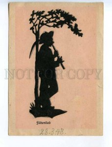 241337 GERMANY SILHOUETTE musician 1948 year RPPC