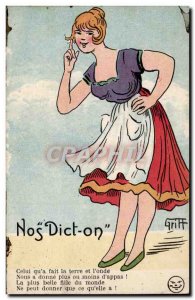 Old Postcard Fantasy Humor Our Dict we Griff