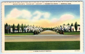 MEMPHIS, Tennessee TN ~ Roadside Motel BERRYMAN'S TOURIST COURT c1930s Postcard