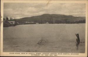 Waterbury VT 1927 Flood State Hospital Postcard