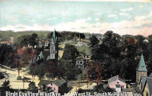 Panorama West Avenue & West Street South Norwalk Connecticut 1912 postcard