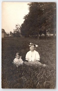 RPPC Indianapolis IN Darling Girls On Lawn Mary And Marie Photo Postcard Y28