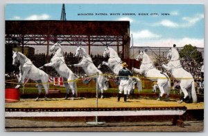 Sioux City Iowa Mounted Patrol Whote Horses 1947 to Portland ME Postcard D25