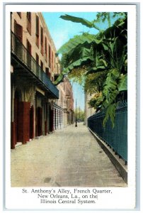 c1920 St. Anthony's Alley French Quarter New Orleans Louisiana System Postcard