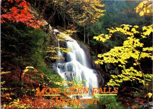 CONTINENTAL SIZE POSTCARD THE MOSS GLEN FALLS AT GRANVILLE VERMONT