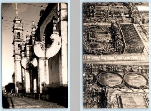 2 RPPC Postcards SANTA ROSA, Queretaro Mexico ~ CHURCH Interior/Exterior c1940s