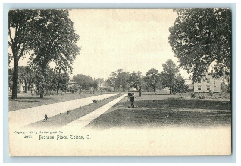 c. 1910 Taking Photo Of Photographer Bronson Place Toledo, OH Postcard P16 