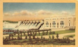 Gulf Island Dam on Androscoggin River - Lewiston, Maine - Linen