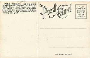 c1910 Spokane Washington Fort Wright Military Postcard 25-11666