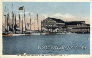 Boats & Pavilion, The Inlet - Atlantic City, New Jersey NJ Postcard