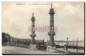 Bordeaux Old Postcard Lesc olonnes rostral Quinconces