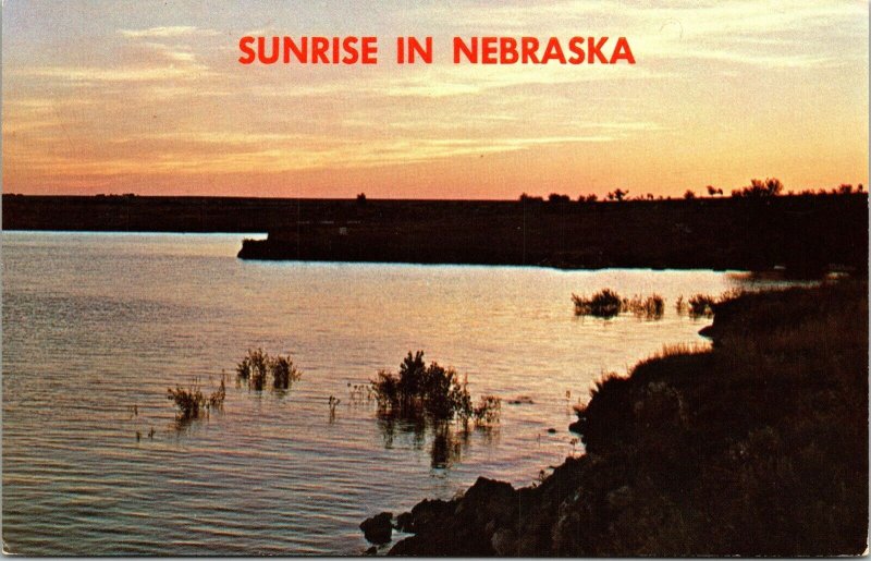 Sunrise Nebraska NE Lake Postcard VTG UNP Vintage Unused Chrome 