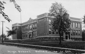 Belle Plaine Iowa~High School Building~ 1930s Co-Mo Photo Company RPPC Postcard
