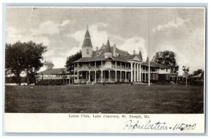 1908 Lotus Club Lake Contrary Exterior Building St. Joseph Missouri MO Postcard