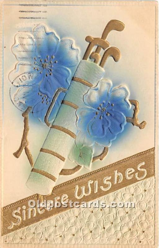 Sincere Wishes Golf 1911 light postal marking on front