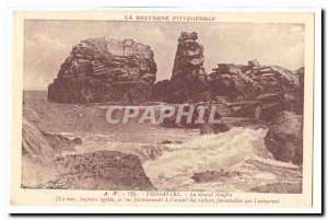 Tregastel Old Postcard The great chasm (the always agitated sea street jurieu...