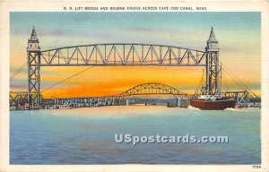 RR Lift Bridge & Bourne Bridge across Cape Cod Canal - MA