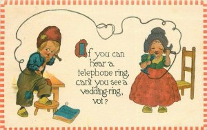 Artist Comic Humor Candlestick Telephone Dutch Children Postcard 12083
