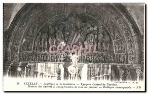 Postcard Old Vezelay Basilica Madeleine Tympam Central Narthex